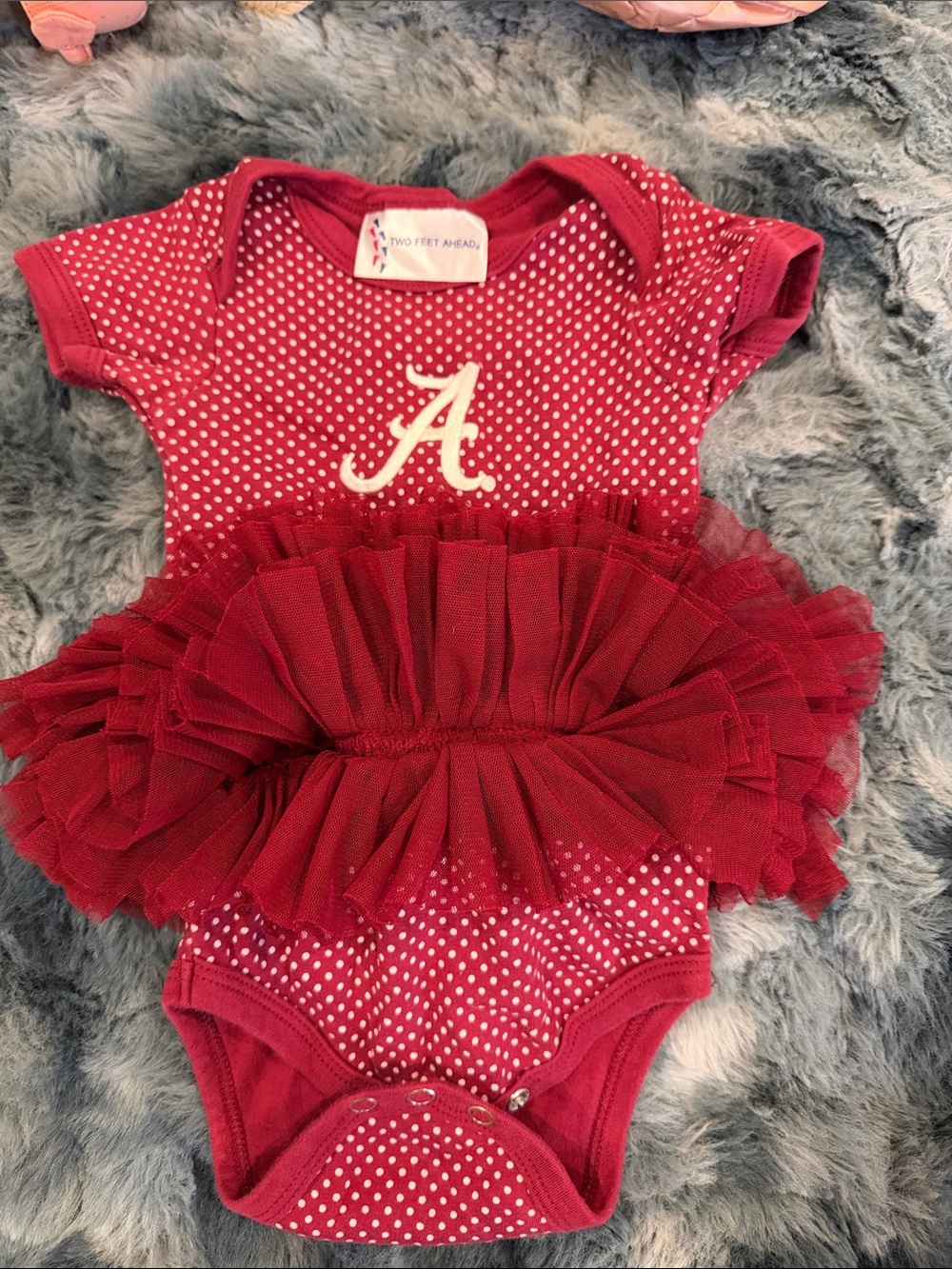 University of Alabama Red Tutu Polka Dot Baby Bodysuit